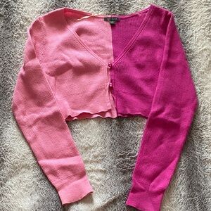 4/$30 Two-Tone Ribbed Crop Cardigan